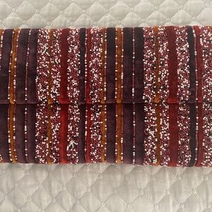 ROBERTA ROLLER RABBIT BEADED & VELVET CLUTCH BAG